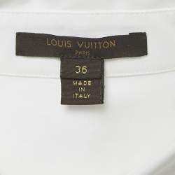 مملوكة مسبقًا Louis Vuitton White Cotton Cap Sleeve Shirt S