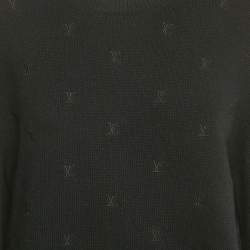 Pre Owned سويتر لوي فيتون صوف تريكو أسود بنقشة المونوغرام كبيرة منصور لويس فيتون مقاس متوسط
