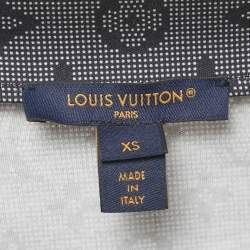 Pre Owned Louis Vuitton Navy Blue Monogram Print Cotton Chain Detail Mahina T-Shirt XS