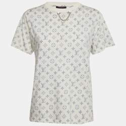 Pre Owned Louis Vuitton White Monogram Print Jersey T-Shirt M