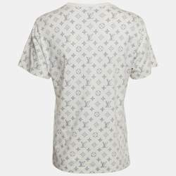 Pre Owned Louis Vuitton White Monogram Print Jersey T-Shirt M