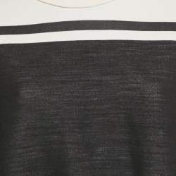 Pre Owned Louis Vuitton Black Knit Logo Detail Cropped Sweater M