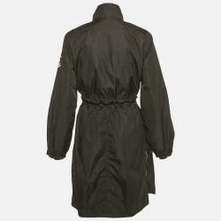 Pre Owned Louis Vuitton Black Logo Print Nylon Zip Detail Jacket S