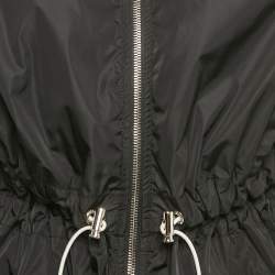 Pre Owned Louis Vuitton Black Logo Print Nylon Zip Detail Jacket S