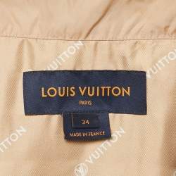 Pre Owned Louis Vuitton Black Logo Print Nylon Zip Detail Jacket S