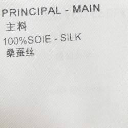 Pre Owned بلوزة ل�ويس فيتون حرير طباعة شعار أبيض مقاس صغير