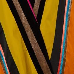 Pre Owned Louis Vuitton Ivory/Muticolor Striped Scarf Detail Coat M