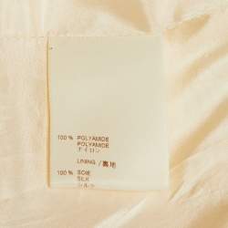 Pre Owned Louis Vuitton Ivory/Muticolor Striped Scarf Detail Coat M