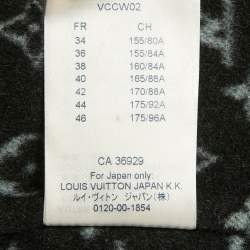 مملوكة مسبقًا Louis Vuitton Black Wool Open Front Belted Leather Trim Coat S 