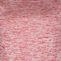 Pre Owned فستان لوي فيتون بلا أكمام تريكو سبيس داي أبيض وأحمر S