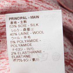 Pre Owned فستان لوي فيتون بلا أكمام تريكو سبيس داي أبيض وأحمر S