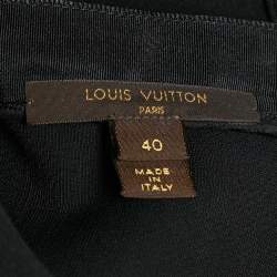 Pre Owned Louis Vuitton Black Wool Blend Flounce Mini Dress M