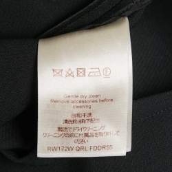 Pre Owned Louis Vuitton Black Wool Blend Flounce Mini Dress M