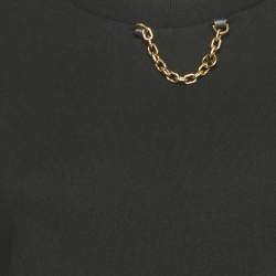 Pre Owned Louis Vuitton Black Silk & Cotton Zipper Detail T-Shirt S