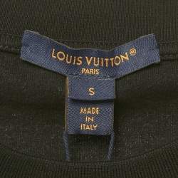 Pre Owned Louis Vuitton Black Silk & Cotton Zipper Detail T-Shirt S