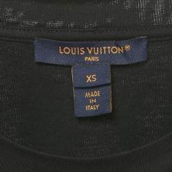 Pre Owned Louis Vuitton Black Cotton Chain Detail Crop T-Shirt XS
