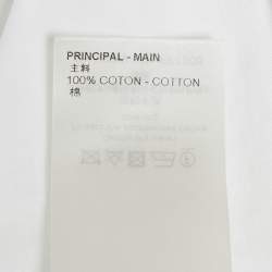 Pre Owned Louis Vuitton White Voyage Scarf Detail Cotton T-Shirt XS