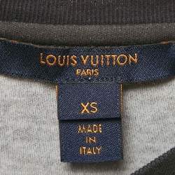 Pre Owned Louis Vuitton Black Printed Cotton Crew Neck T-Shirt XS