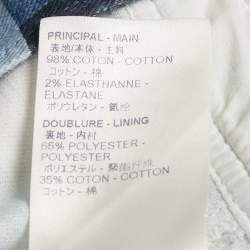 Pre Owned Louis Vuitton Blue Monogram Checks Denim Mini Dress S