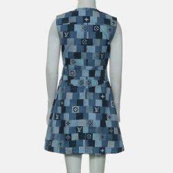 Pre Owned Louis Vuitton 2020 S/S Monogram Denim Sleeveless Dress Size M