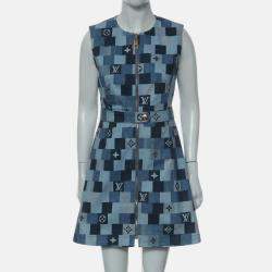 Pre Owned Louis Vuitton 2020 S/S Monogram Denim Sleeveless Dress Size M