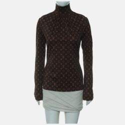 مملوكة مسبقًا Louis Vuitton Monogram Print Long Sleeve Turtleneck Top Size S
