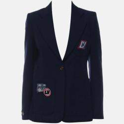 Pre Owned Louis Vuitton Logo Patches Blazer Size S
