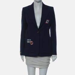 Pre Owned Louis Vuitton Logo Patches Blazer Size S