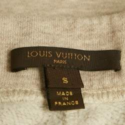Pre Owned Louis Vuitton Beige Cotton Mélange Straight Fit Sweatpants S