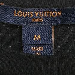 Pre Owned Louis Vuitton Black Icons Print Cotton Crewneck T-Shirt M