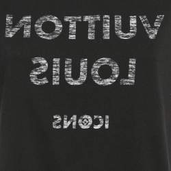 Pre Owned Louis Vuitton Black Icons Print Cotton Crewneck T-Shirt M