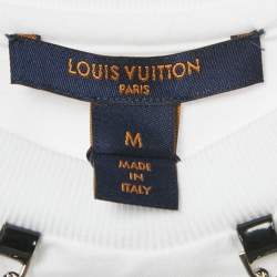 Pre Owned Louis Vuitton White Reverse Logo Print Cotton Crew Neck T-Shirt M