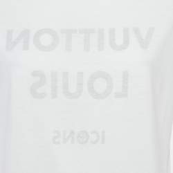 Pre Owned Louis Vuitton White Reverse Logo Print Cotton Crew Neck T-Shirt M