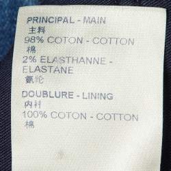 Pre Owned Louis Vuitton Blue Denim Logo Detail Wide Leg Jeans M/Waist 29"