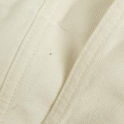 مملوكة مسبقًا Louis Vuitton White Leather Applique Monogram Denim Jeans S Waist 25"