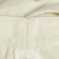 مملوكة مسبقًا Louis Vuitton White Leather Applique Monogram Denim Jeans S Waist 25"