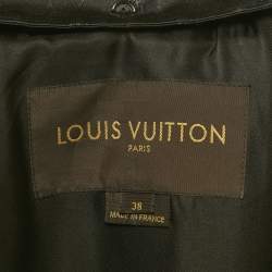 Pre Owned Louis Vuitton Black Monogram Lurex Silk Detachable Mink Fur Coat M