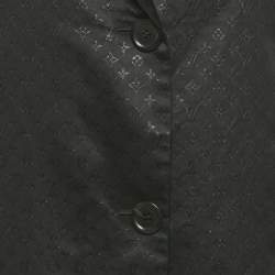 Pre Owned Louis Vuitton Black Monogram Lurex Silk Detachable Mink Fur Coat M