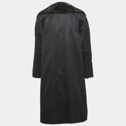 Pre Owned Louis Vuitton Black Monogram Lurex Silk Detachable Mink Fur Coat M