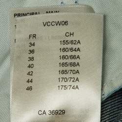 Pre Owned Louis Vuitton Blue Denim Monogram Patch Straight Fit Jeans M/Waist 29"