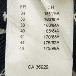 Pre Owned Louis Vuitton Navy Blue Monogram Striped Silk Shift Dress L