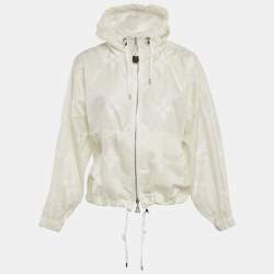 Pre Owned Louis Vuitton Off -White Monogram Synthetic Blouson Jacket S 
