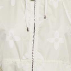 Pre Owned Louis Vuitton Off -White Monogram Synthetic Blouson Jacket S 