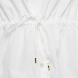 Pre Owned Louis Vuitton White Cotton Waist Tie Detail Oversized Shirt L