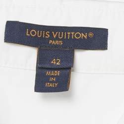 Pre Owned Louis Vuitton White Cotton Waist Tie Detail Oversized Shirt L