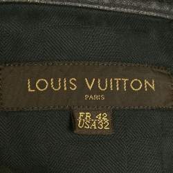 Pre Owned Louis Vuitton Grey Denim Straight Leg Jeans L/Waist 32"