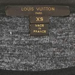 Pre Owned Louis Vuitton Black Lace Detail Jersey Top XS
