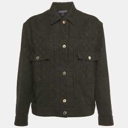 Pre Owned Louis Vuitton Black Monogram Jacquard Denim Jacket S