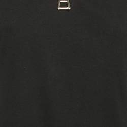 Pre Owned Louis Vuitton Black Jersey Zip-Up Top XS