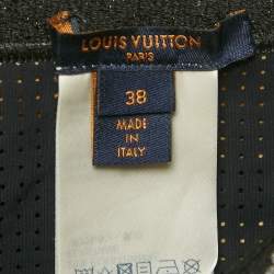 Pre Owned Louis Vuitton Black Monogram Trim Jersey Biker Shorts M